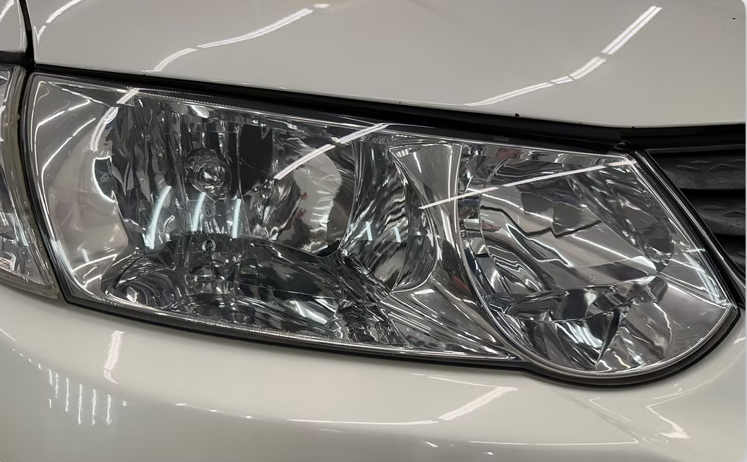 Headlight after restoration — crystal clear